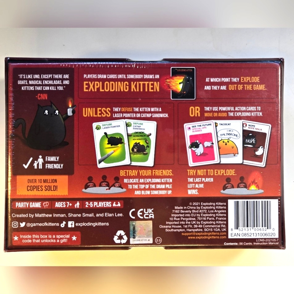Exploding Kittens Original Edition Card Game - Picture 2 of 4